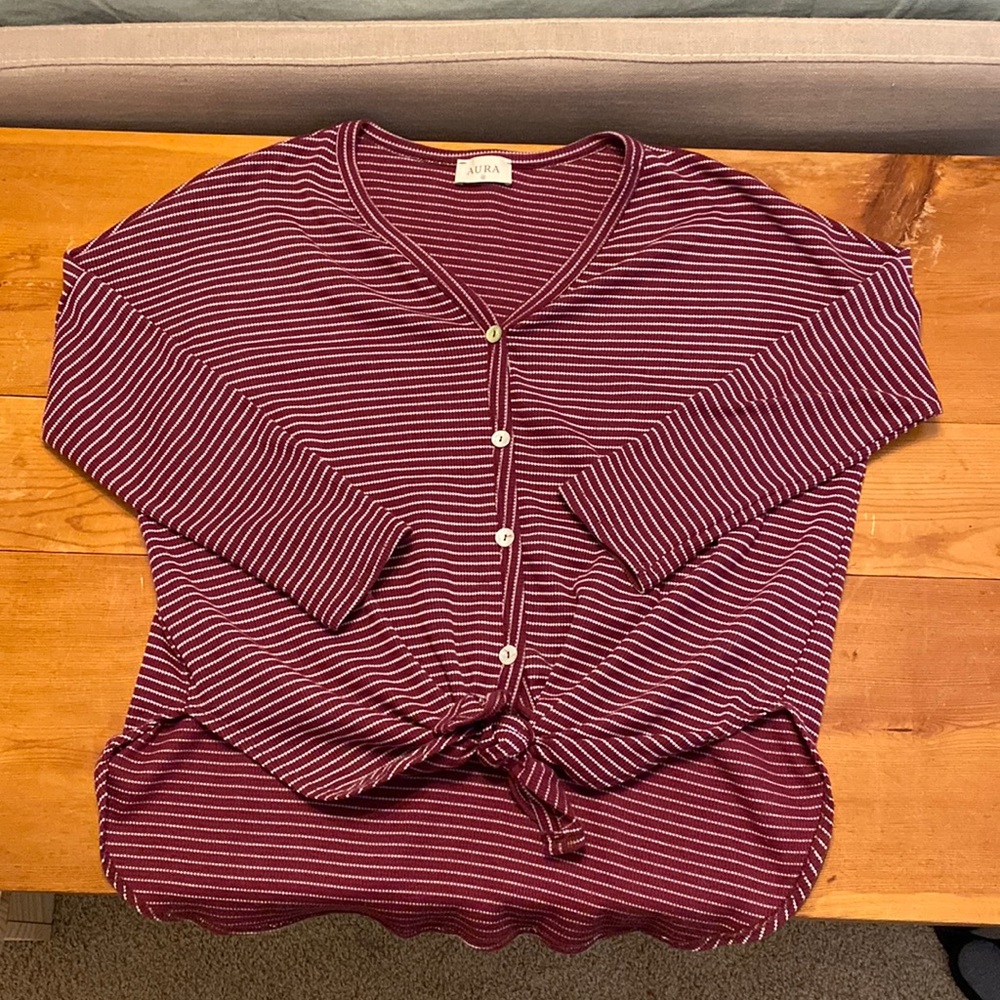Aura Striped and Knotted Top